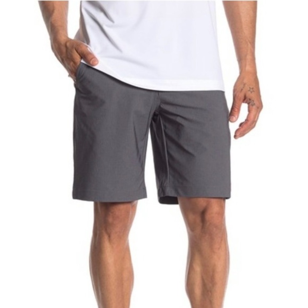 Hickey Freeman Performance‎ Flat Front Golf Shorts Charcoal Gray Casual Men's 32